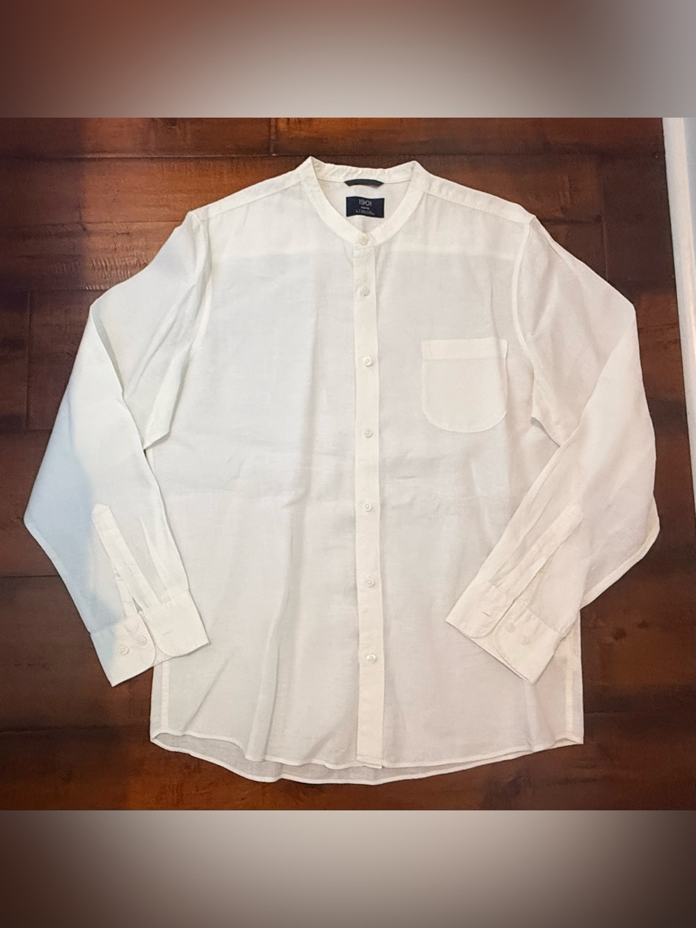 1901 White Band Collar Button-Down Shirt